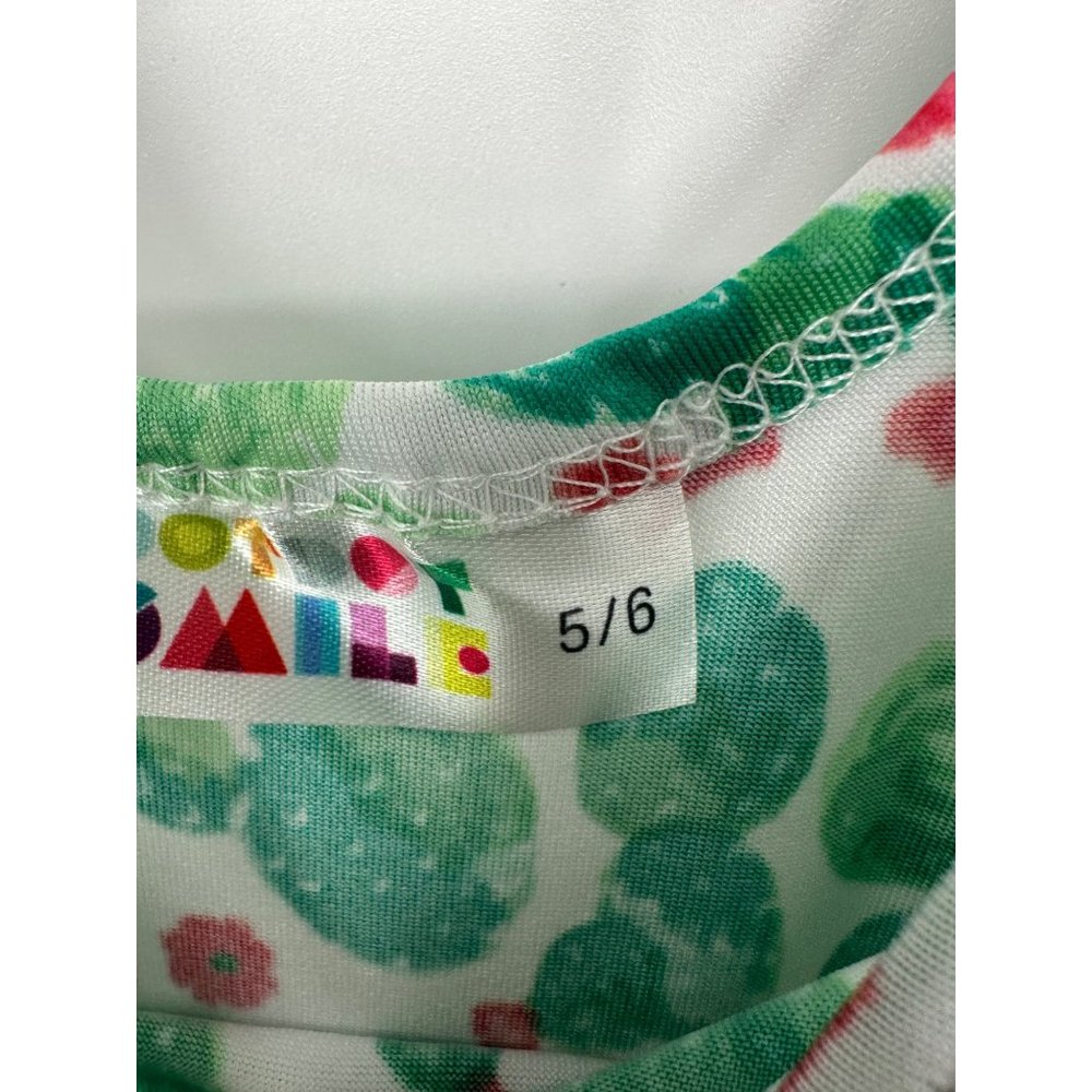 Dotdotsmile Ballerina Dress Size 5/6 Green Cactus with Red Flowers Print NWT - Picture 4 of 6